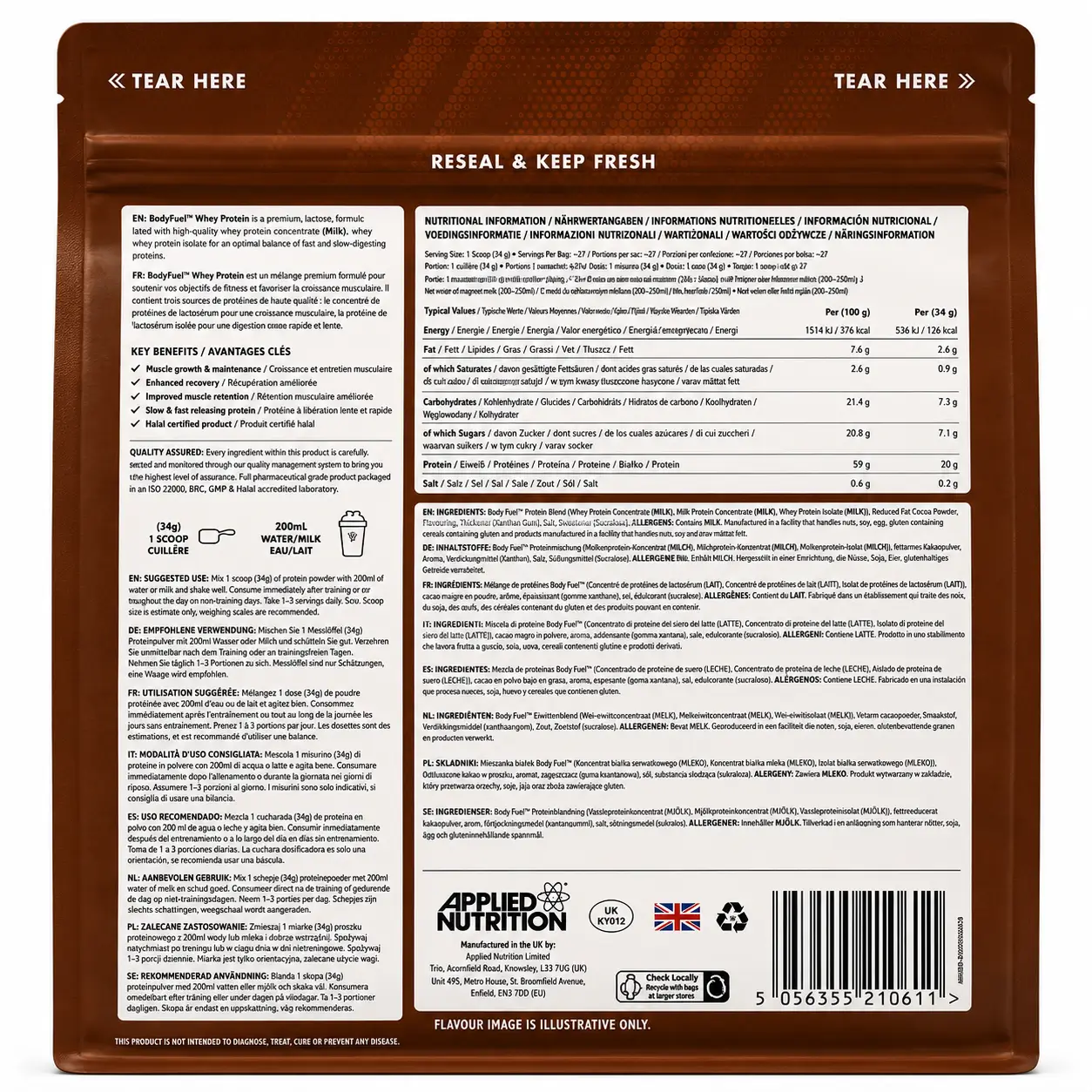 applied Nutrition bodyfuel Whey protein—27 servings applied Nutrition bodyfuel Whey protein—27 servings