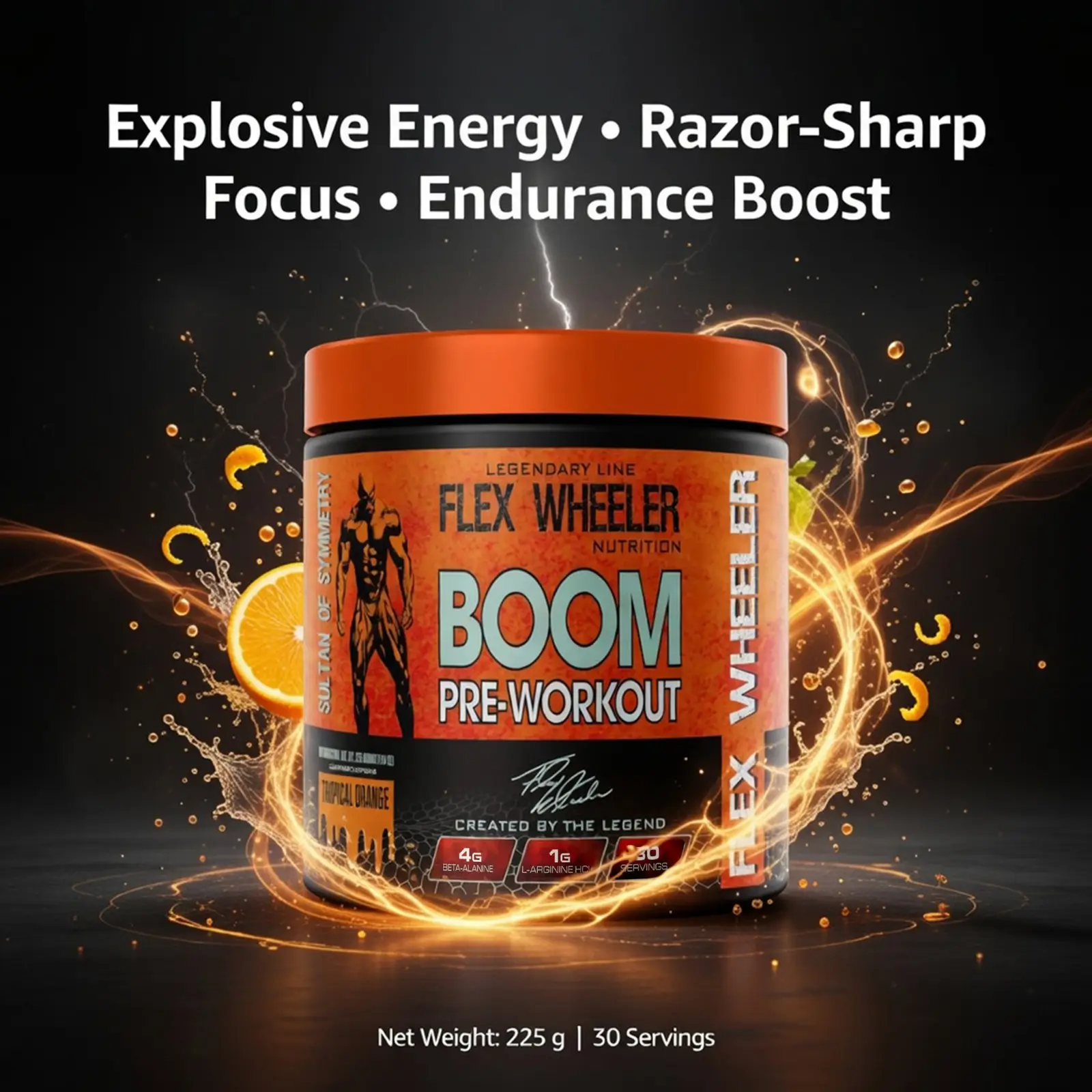 flex wheeler boom pre-workout (2) flex wheeler boom pre-workout