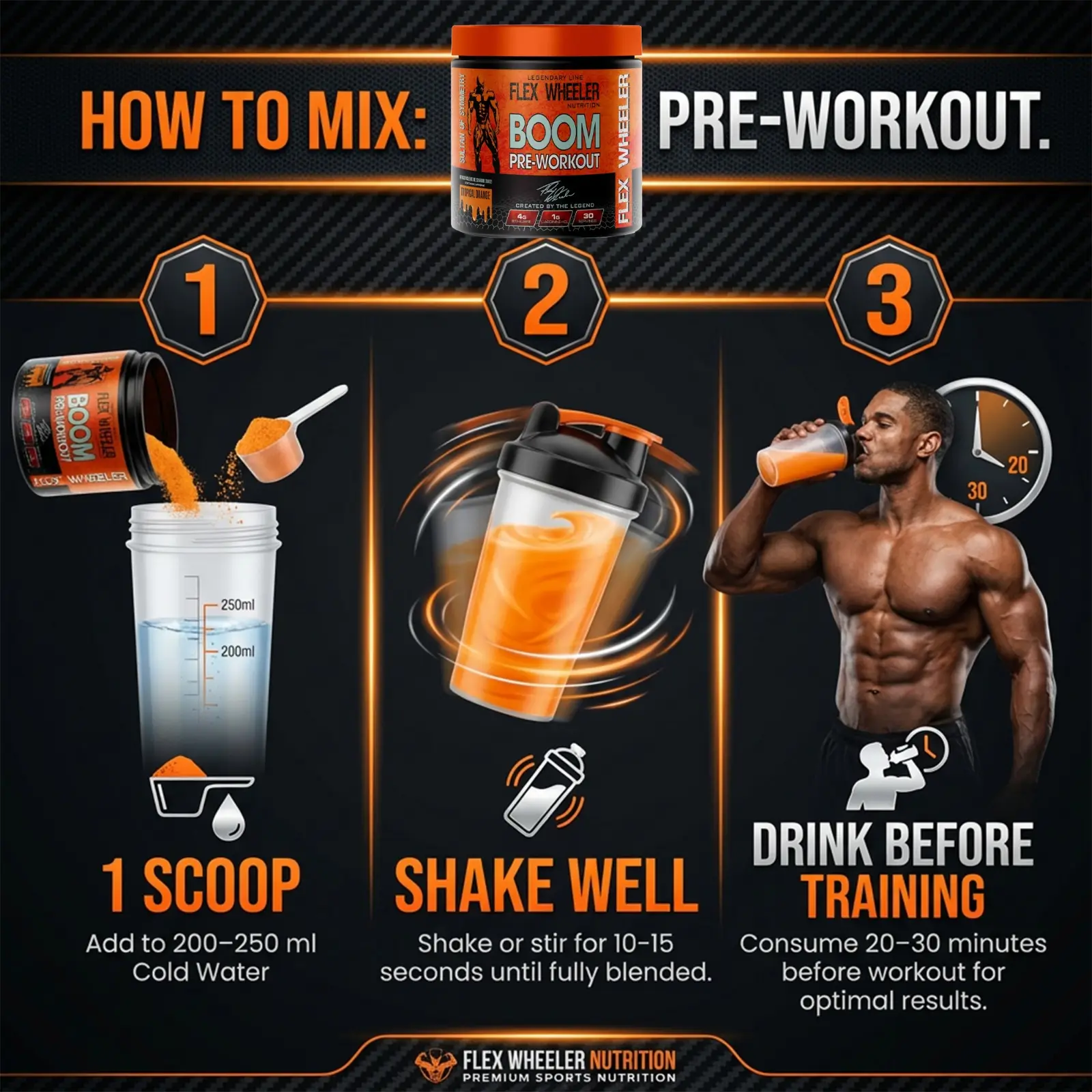 flex wheeler boom pre-workout (3) flex wheeler boom pre-workout