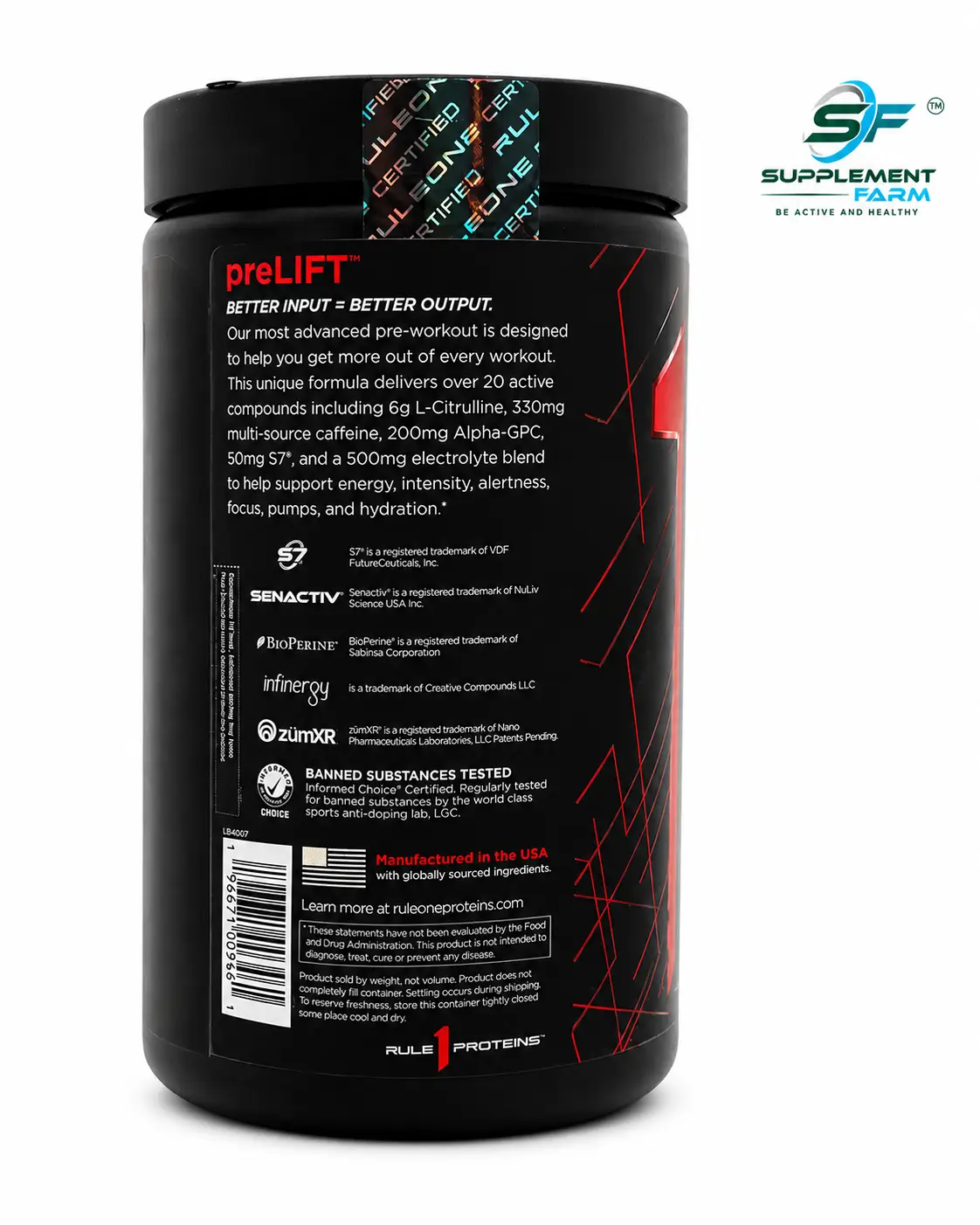 Rule 1 Prelift Preworkout